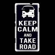 Coque Sony Xpéria SP Keep Calm Take Road Noir