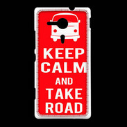 Coque Sony Xpéria SP Keep Calm Take Road Rouge