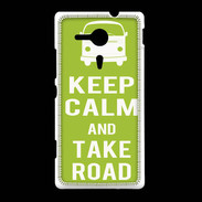 Coque Sony Xpéria SP Keep Calm Take road Vert pomme