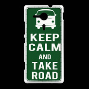 Coque Sony Xpéria SP Keep Calm Take road Vert