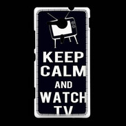 Coque Sony Xpéria SP Keep Calm Watch TV Noir