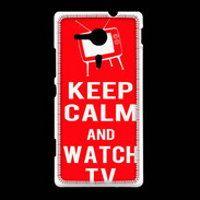 Coque Sony Xpéria SP Keep Calm Watch TV Rouge