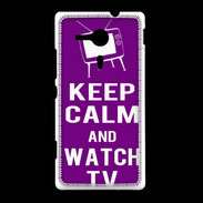 Coque Sony Xpéria SP Keep Calm Watch TV Violet