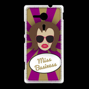 Coque Sony Xpéria SP Miss business Chatain