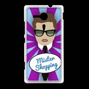 Coque Sony Xpéria SP Mister Shopping Chatain