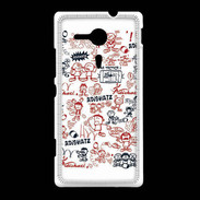 Coque Sony Xpéria SP Adishatz All Over Rugby