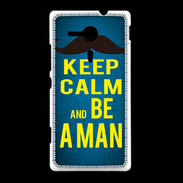 Coque Sony Xpéria SP Keep Calm Be a Man Bleu