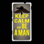 Coque Sony Xpéria SP Keep Calm Be a Man Gris