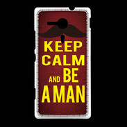 Coque Sony Xpéria SP Keep Calm Be a Man Rouge