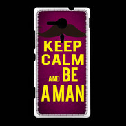 Coque Sony Xpéria SP Keep Calm Be a Man Rose