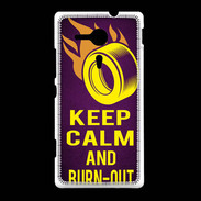 Coque Sony Xpéria SP Keep Calm and Burn Out violet