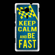 Coque Sony Xpéria SP Keep Calm and Be Fast Bleu