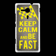 Coque Sony Xpéria SP Keep Calm and Be Fast Gris