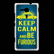 Coque Sony Xpéria SP Keep Calm and Be Furious Bleu