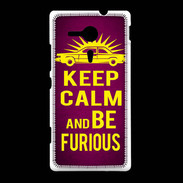 Coque Sony Xpéria SP Keep Calm and Be Furious Rose
