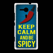Coque Sony Xpéria SP Keep Calm and Be Spicy Bleu