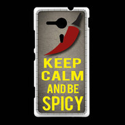 Coque Sony Xpéria SP Keep Calm and Be Spicy Gris