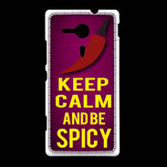 Coque Sony Xpéria SP Keep Calm and Be Spicy Rose
