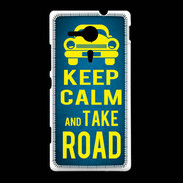 Coque Sony Xpéria SP Keep Calm and Take o road 2 Bleu