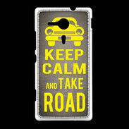 Coque Sony Xpéria SP Keep Calm and Take o road 2 Gris