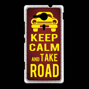 Coque Sony Xpéria SP Keep Calm and Take o road 2 Rouge