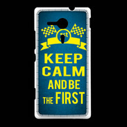 Coque Sony Xpéria SP Keep Calm and Be the First Bleu