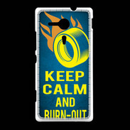 Coque Sony Xpéria SP Keep Calm and Burn Out Bleu