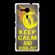 Coque Sony Xpéria SP Keep Calm and Burn Out Gris