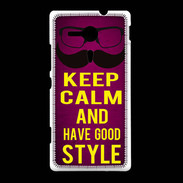Coque Sony Xpéria SP Keep Calm and Have a good Style Rose