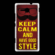 Coque Sony Xpéria SP Keep Calm and Have a good Style Rouge