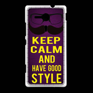 Coque Sony Xpéria SP Keep Calm and Have a good Style Violet