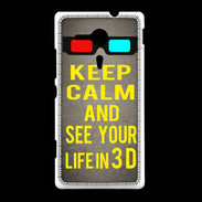 Coque Sony Xpéria SP Keep Calm and See your life 3D Gris