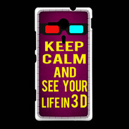 Coque Sony Xpéria SP Keep Calm and See your life 3D Rose