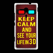 Coque Sony Xpéria SP Keep Calm and See your life 3D Rouge