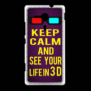 Coque Sony Xpéria SP Keep Calm and See your life 3D Violet