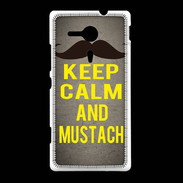 Coque Sony Xpéria SP Keep Calm and Mustach Gris