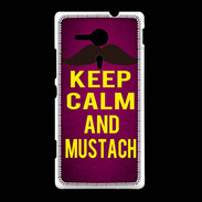 Coque Sony Xpéria SP Keep Calm and Mustach Rose