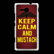 Coque Sony Xpéria SP Keep Calm and Mustach Rouge
