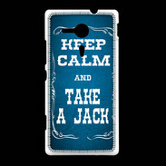 Coque Sony Xpéria SP Keep Calm and Take Jack Bleu