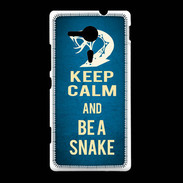Coque Sony Xpéria SP Keep Calm and Be a Snake bleu