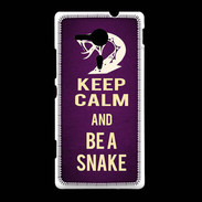 Coque Sony Xpéria SP Keep Calm and Be a Snake Violet