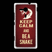 Coque Sony Xpéria SP Keep Calm and Be a Snake Rouge