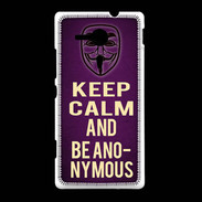Coque Sony Xpéria SP Keep Calm and Be Anonymous Violet