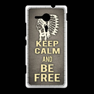 Coque Sony Xpéria SP Keep Calm and Be Free Gris