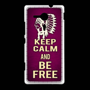 Coque Sony Xpéria SP Keep Calm and Be Free Rose