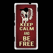 Coque Sony Xpéria SP Keep Calm and Be Free Rouge