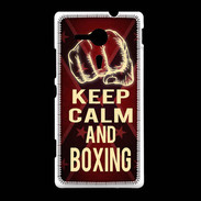 Coque Sony Xpéria SP Keep Calm and Boxing Rouge