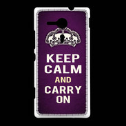 Coque Sony Xpéria SP Keep Calm and Carry on Violet