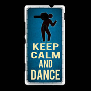Coque Sony Xpéria SP Keep Calm and Dance Bleu