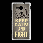 Coque Sony Xpéria SP Keep Calm and Fight Gris